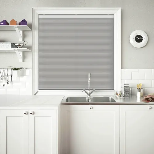 Tenso Ash Grey Cordless Honeycomb Pleated Blind