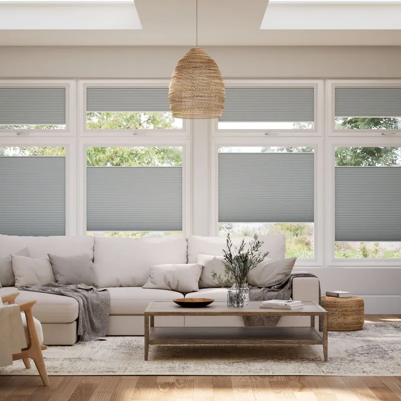 Perfect Fit Duolight Nickel Grey Thermal Conservatory Blind