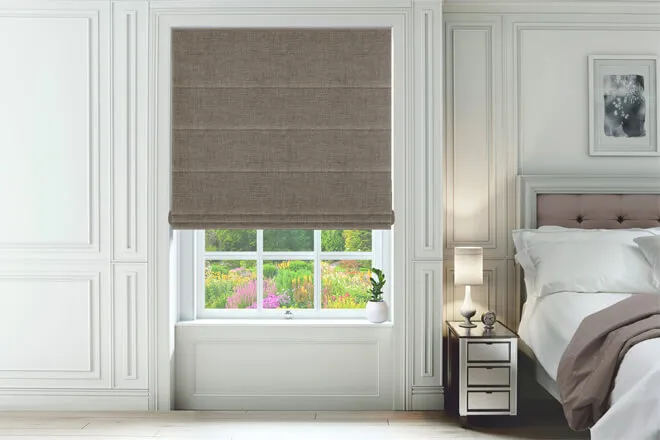 Etna Hessian - Basketweave Roman Blind