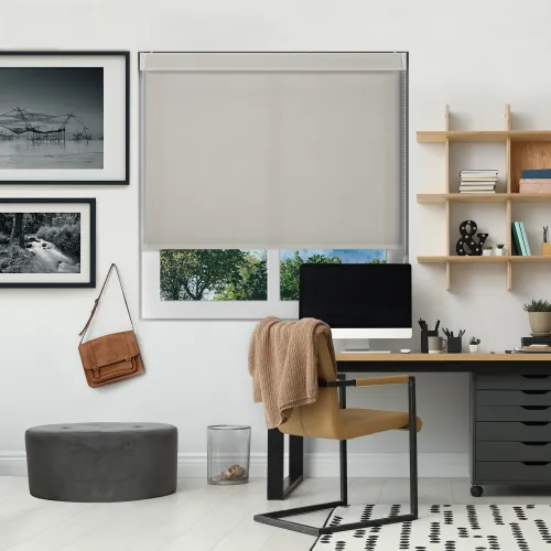 Origin Grey Whisper Pelmet Roller Blind