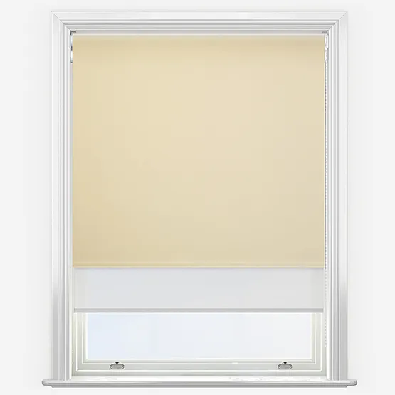 Double Roller Fusion Blackout Light Taupe & White Double Roller Blind