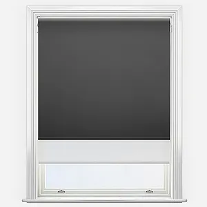 Spectrum Blackout Anthracite & White Double Roller Blind