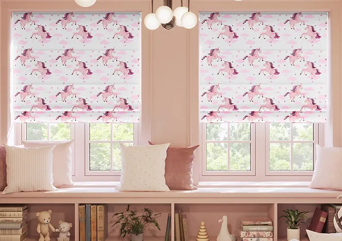 Unicorn Magic Pink - Roman Blind