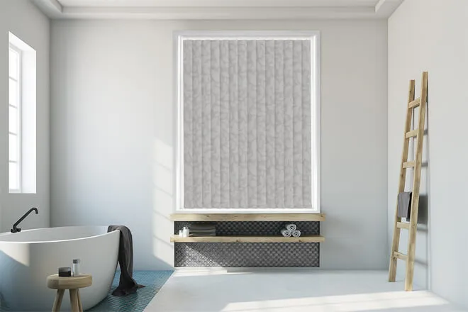Beauty Grey - Leaf Pattern Waterproof Blackout Vertical Blind
