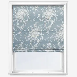 Shabby Chic By Rachel Ashwell Garden Floral Dusky Blue Roman Blind