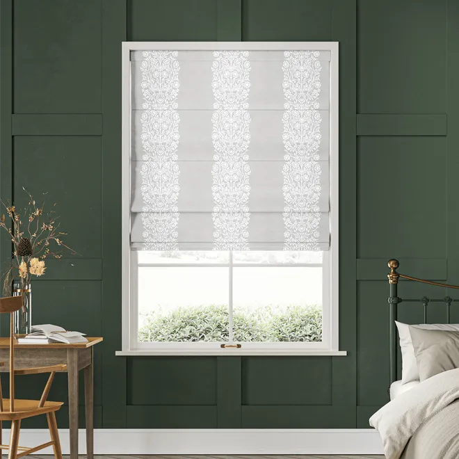William Morris At Home Blackthorn Woven Stripe Cobble - Designer Roman Blind