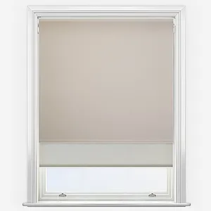 Carnival Blackout Taupe & Natural Double Roller Blind