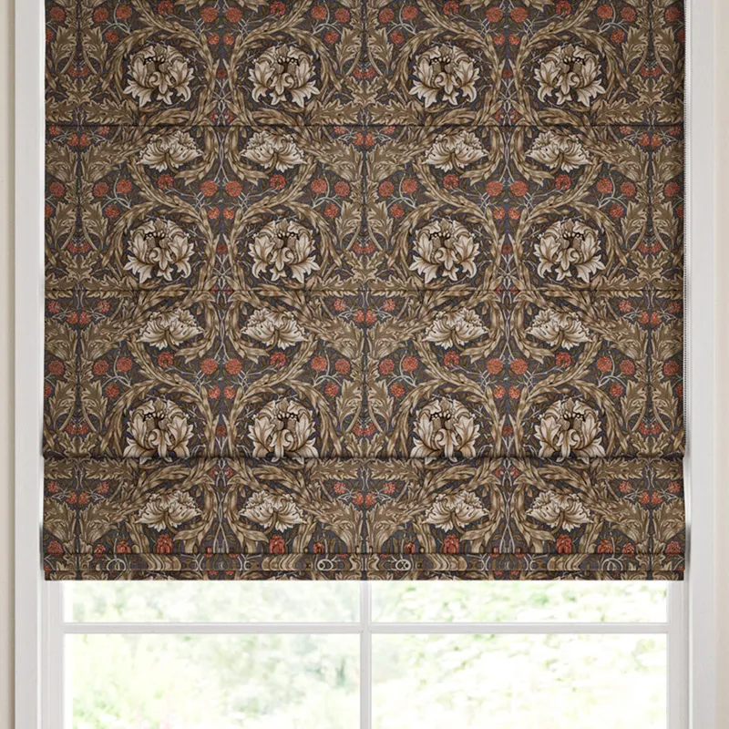 William Morris African Marigold Made To Measure Roman Blind Walnut