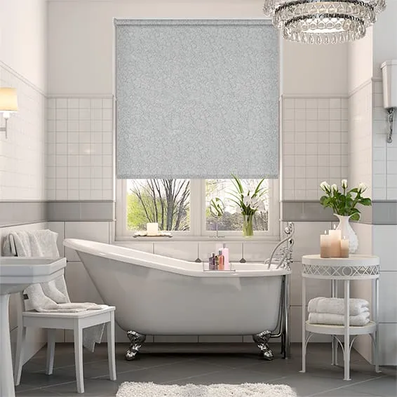 Alicante Blackout Marble Silver Roller Blind