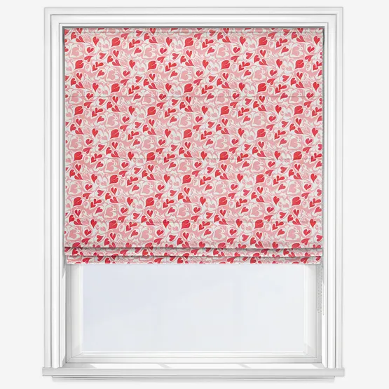 Cath Kidston Marble Hearts Ditsy Red Roman Blind