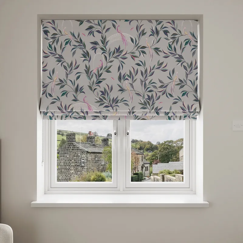 Sara Miller Ornamental Peacock Warm Grey Blinds Uk
