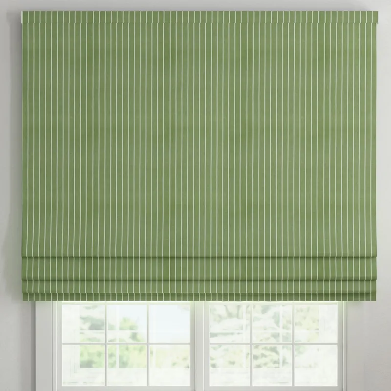 Ante Decor Burgess Printed Cotton Stripe Made To Measure Roman Blind Green
