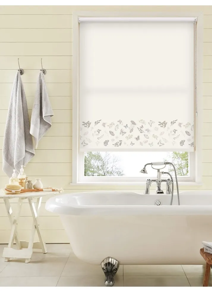 Butterfly Meadow Border Natural Roller Blind