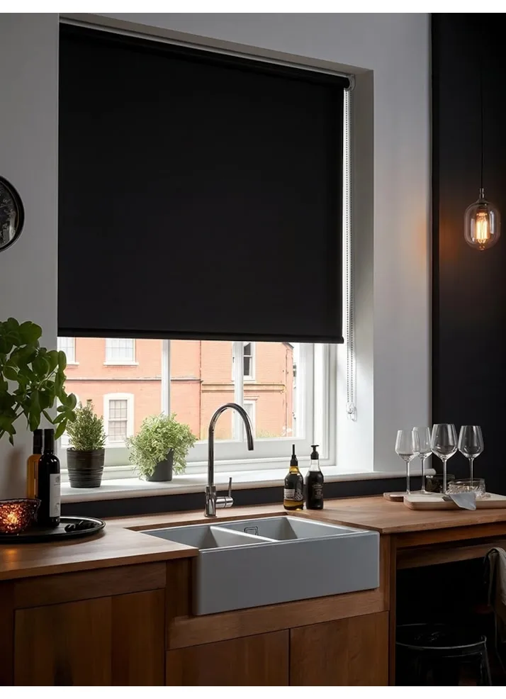 Scuttle Black Blackout Roller Blind