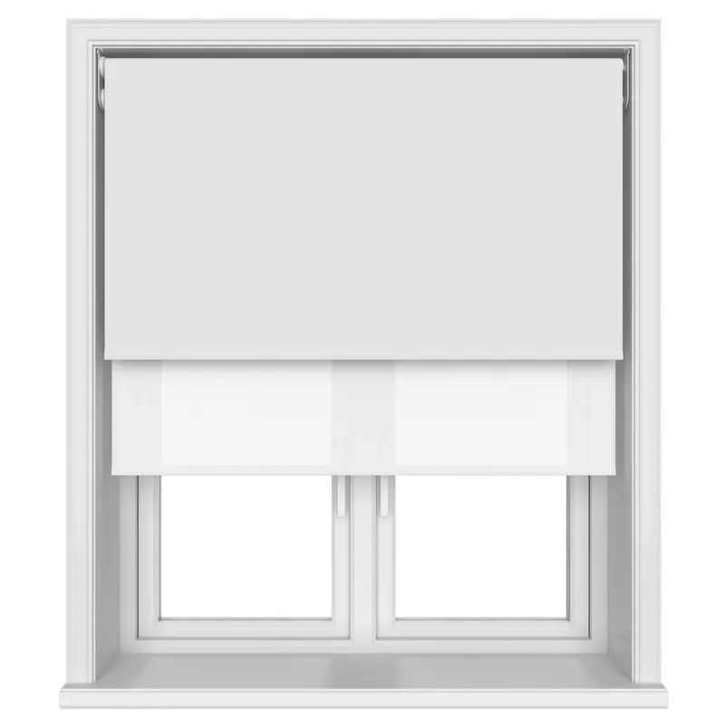 Bella Snow Motorised Double Roller Blind Blinds Uk