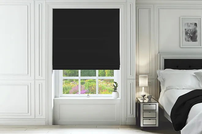Firenze Black - Velour Roman Blind