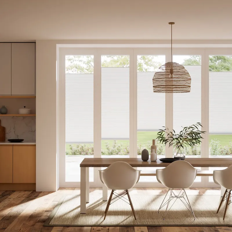 Bifold Adapt Duoshade Frost White Pleated Blind