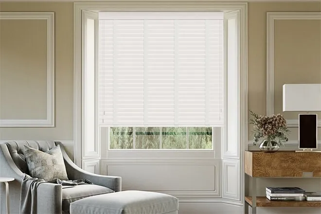 Maine Novo Ii White - Wooden Venetian Blind Arctic Tape