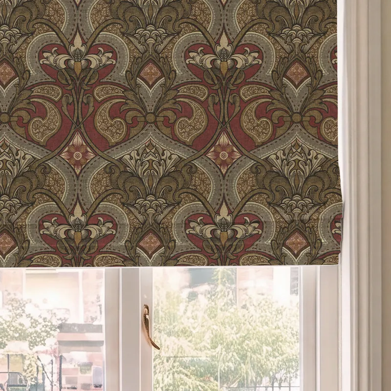 House Llewelyn-bowen Gwendoline Printed Damask Made To Measure Roman Blind Oxblush