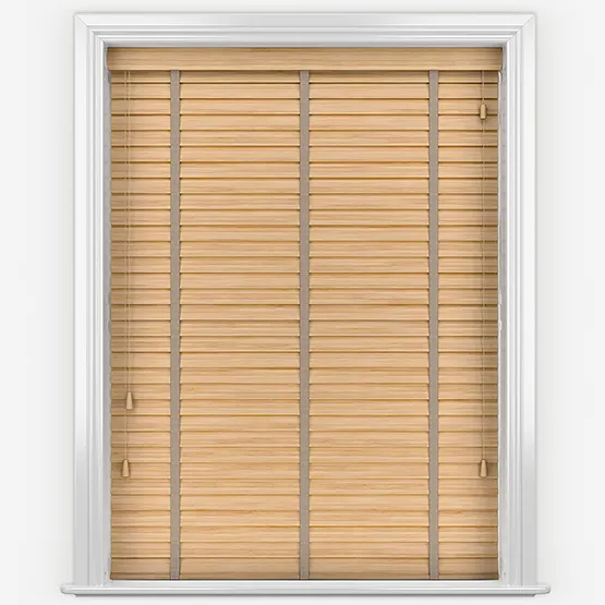 Bamboo Natural With Clay Tapes Wooden Venetian Blinds