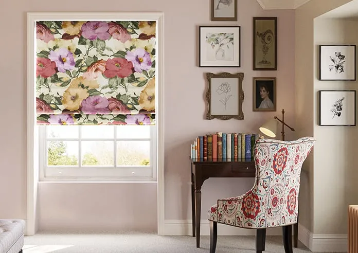 Amelia Faux Silk Berry Blush - Roman Blind