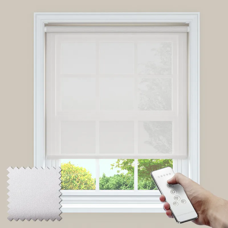 Serenity Ice White Privacy Battery Powered Electric Roller Blinds