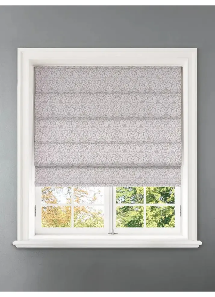 Opulent Linen Damask Roman Blind
