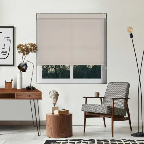 Luxe Stone Grey Pelmet Roller Blind