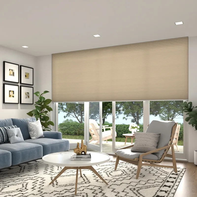 Primitivo Dimout Dune Electric Thermal Pleated Blinds