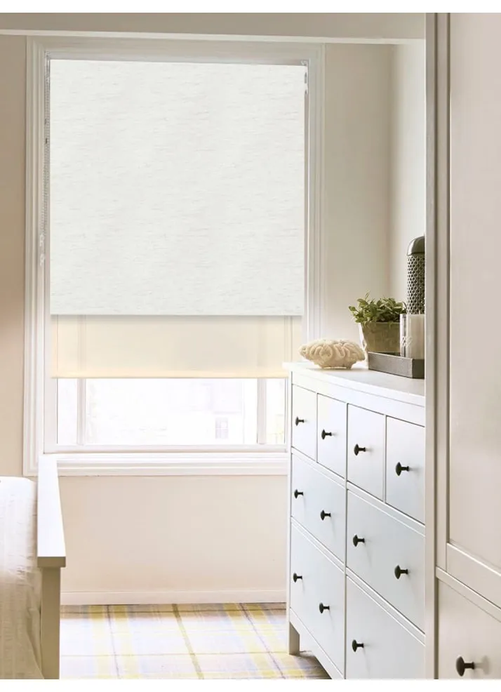 Blackout Linen And Sheer Cream Double Roller Blind