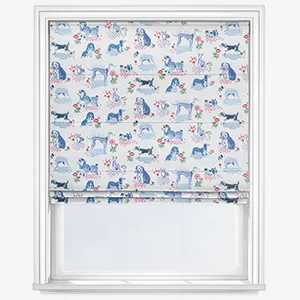 Cath Kidston Puppy Fields Pink & Blue Roman Blind