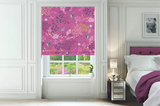 Sara Miller Underwater Mauve - Designer Roman Blind