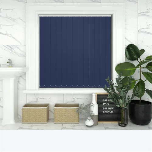 Shower Safe Navy Vertical Blind