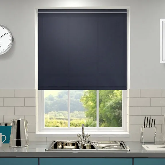 Kensington Plain Made To Measure Roller Blind Indigo