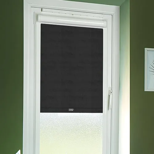 Metz Black (Moisture Resistant) Perfect Fit Blackout Roller Blinds