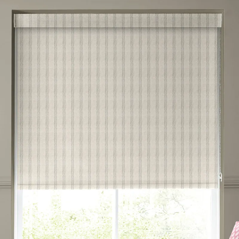 Emily Bond George Stripe Translucent Made To Measure Roller Blind Linen