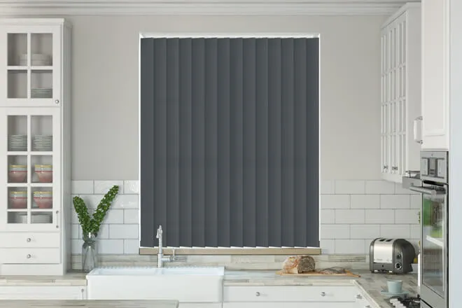 Chloe Slate Grey - Moisture Resistant Vertical Blind