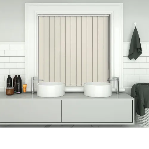 Shower Safe Beige Vertical Blind