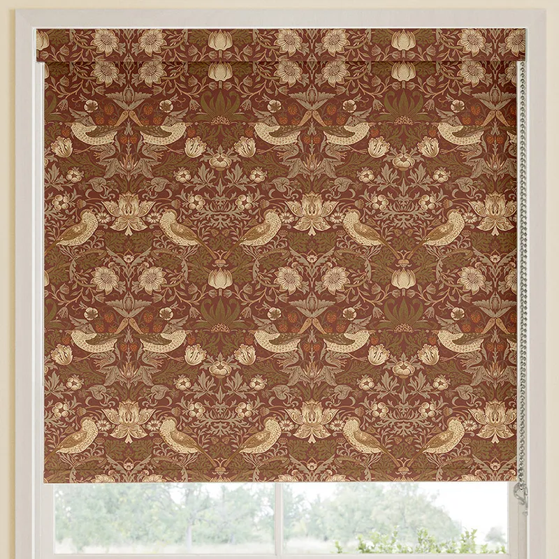 William Morris Strawberry Thief Translucent Made To Measure Roller Blind Acorn