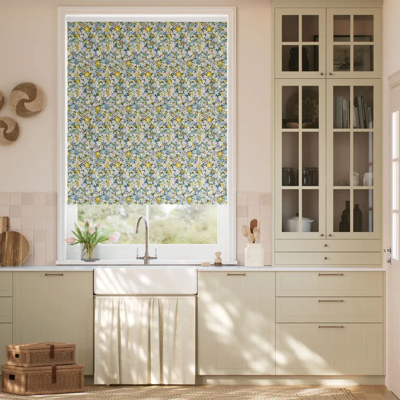 Frances Bloom Ochre Roller Blind