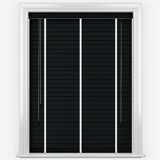Dalby Carbon With White Tapes Wooden Venetian Blinds