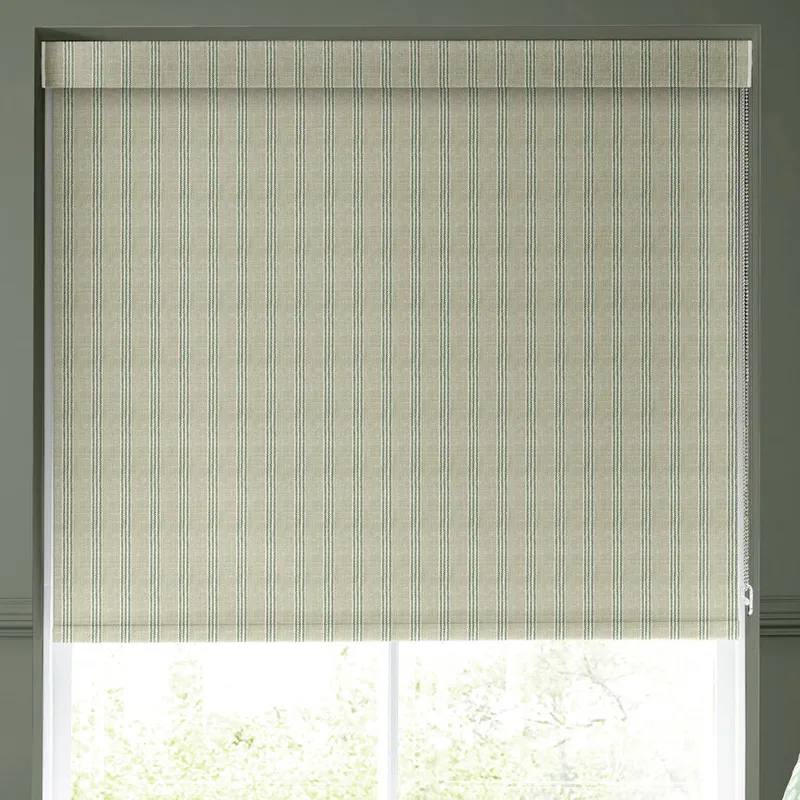 Emily Bond George Stripe Translucent Made To Measure Roller Blind Sage