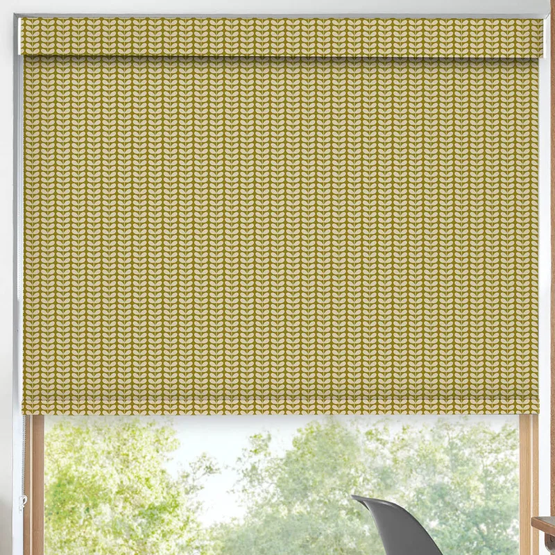 Orla Kiely Tiny Stem Made To Measure Blackout Roller Blind Seagrass