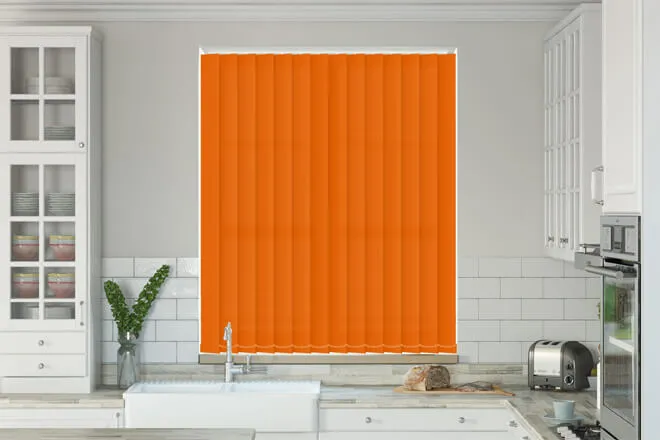 Alpha Orange - Fire Retardant & Moisture Resistant Vertical Blind