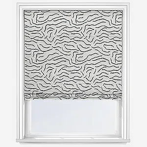 Camengo Ophea Velvet Black And White Roman Blind