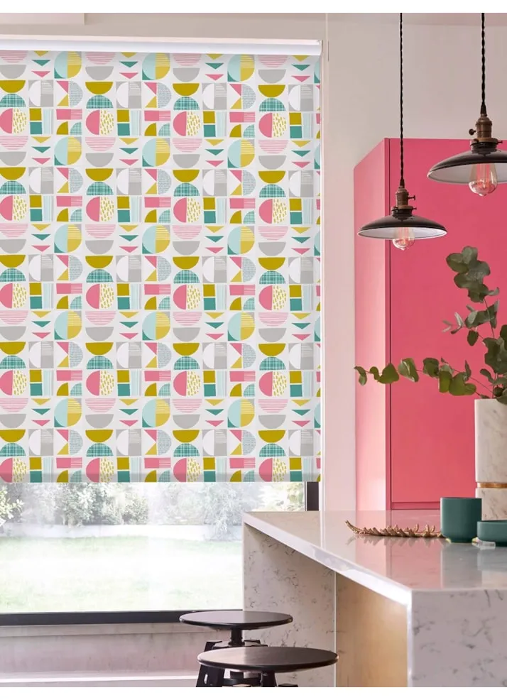 Segments Mustard Geometric Roller Blind