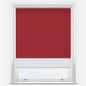 Supreme Blackout Red & White Double Roller Blind