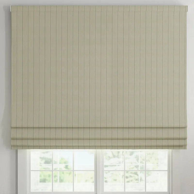 Ante Decor Latham Printed Cotton Stripe Made To Measure Roman Blind Beige