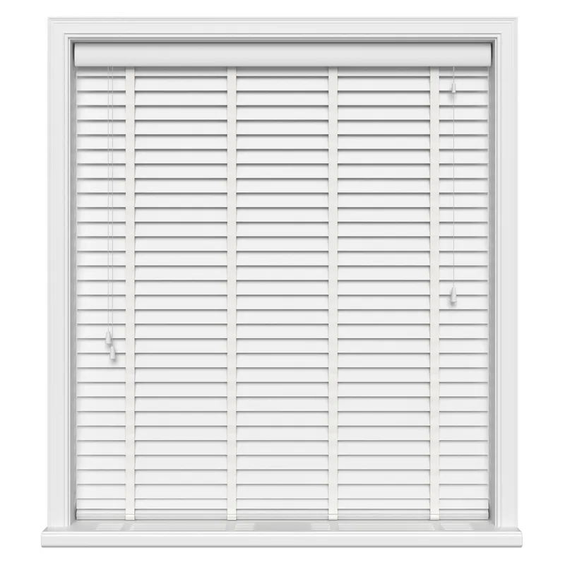 True White With Chalk Tapes Eco-wood Blinds Uk