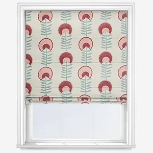 Scandi Floral Rosso Roman Blind